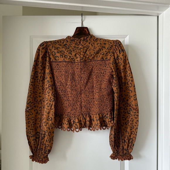 Farm Rio Leopard Smocked Blouse - Picture 6 of 6